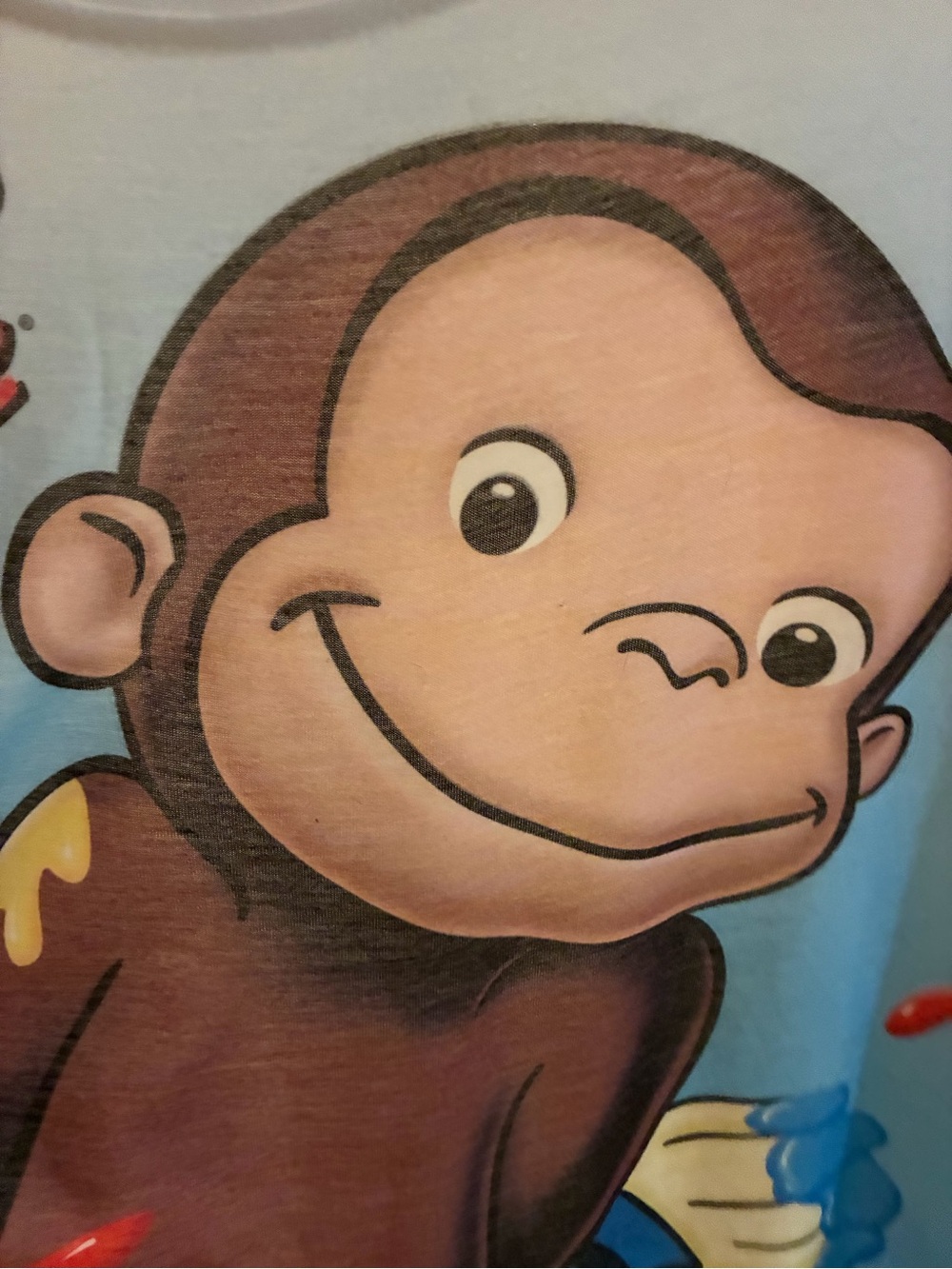 Curious George Graphic Tee in Light Blue
